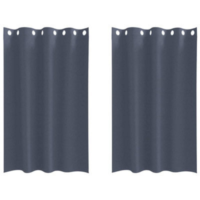 Berkfield Modern Curtains With Curtains 2 Pcs Anthracite 175 X 140 Cm Polyester