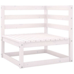 Berkfield 4 Piece Garden Lounge Set White Solid Pinewood - thumbnail 4