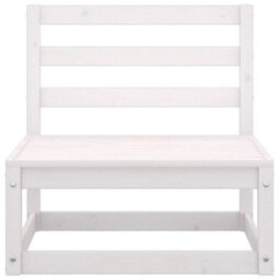Berkfield 4 Piece Garden Lounge Set White Solid Pinewood - thumbnail 7