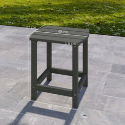 Grey Weather-Resistant Outdoor Patio Side Coffee Table - thumbnail 2