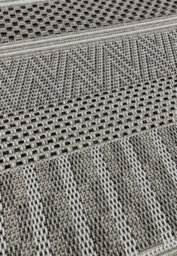 Grey Outdoor Rug, Geometric Striped Stain-Resistant Rug For Patio Decks, 2mm Modern Outdoor Area Rug-80Cm X 150Cm - thumbnail 3