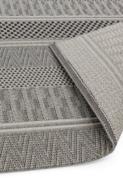 Grey Outdoor Rug, Geometric Striped Stain-Resistant Rug For Patio Decks, 2mm Modern Outdoor Area Rug-80Cm X 150Cm - thumbnail 6