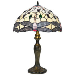 "K Living 12"" Salisbury Tiffany Antique Brass Resin Table Lamp/stained Leaf Glass Shade" - thumbnail 3