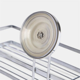 Suction Shower Caddy Organiser Wall Mounted Bathroom Shelf Rust Resistant Silver - thumbnail 4
