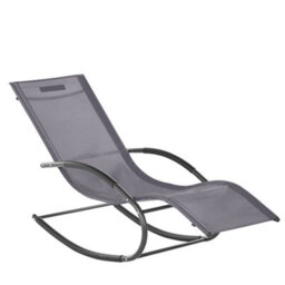 Beliani Rocking Sun Lounger Carano Ii Metal Grey - thumbnail 4