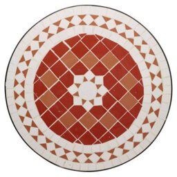 Urbn-Living 60Cm Round Mosaic Garden Bistro Table Metal Frame Patio Outdoor Table - Terracotta Mosaic - thumbnail 7