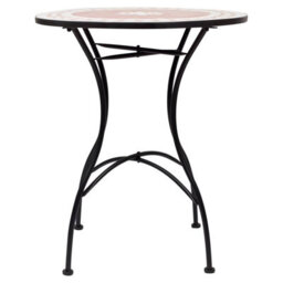 Urbn-Living 60Cm Round Mosaic Garden Bistro Table Metal Frame Patio Outdoor Table - Terracotta Mosaic - thumbnail 8