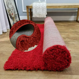 Prime Plus Thick 5Cm Pile Soft Shaggy Rugs Modern Area Rugs Bedroom Hall Rugs (Red, 80 X 150Cm) - thumbnail 1