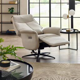 Julian Bowen Sofia Upholstered Dual Motor Swivel Recliner Chair - Grey Faux Leather - thumbnail 3