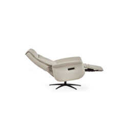 Julian Bowen Sofia Upholstered Dual Motor Swivel Recliner Chair - Grey Faux Leather - thumbnail 6