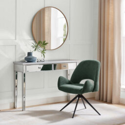 Furniturebox Uk Layla Green Fabric Swivel Office Chair - thumbnail 5
