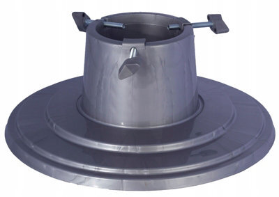 Christmas Tree Stand With Reservoir - Modern Design Real Xmas Tree Silver Round - image 1