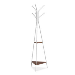 White Coat Stand Garment Rack Metal 6 Hook - thumbnail 2