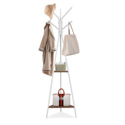 White Coat Stand Garment Rack Metal 6 Hook - thumbnail 3