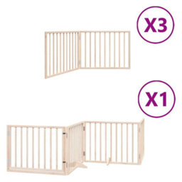 Walplus Wood Dog Gate With Door Foldable 10 Panels 800 Cm Poplar Wood - thumbnail 2