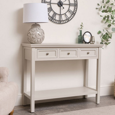 Melody Maison Large 3 Drawer Sideboard Console Table - Daventry Taupe-Grey Range - image 1