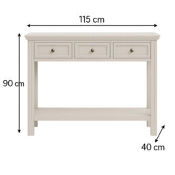 Melody Maison Large 3 Drawer Sideboard Console Table - Daventry Taupe-Grey Range - thumbnail 9