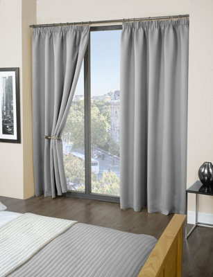Essential Woven Thermal Blackout Pencil Pleat Curtains - image 1