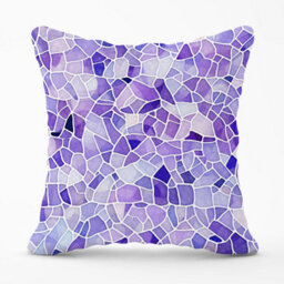 Warren Reed Designer Purple And White Mosaic Design Outdoor Cushion 45Cm X 45Cm - thumbnail 1