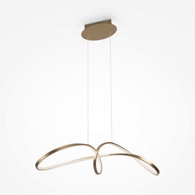 Luminosa Lighting Luminosa Maytoni Curve Modern Integrated Led Pendant Ceiling Light Gold 4000K - image 1