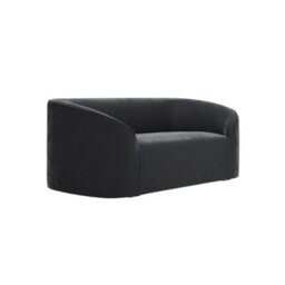 Wyld Haus Carlow 2-Seater Curved Black Velvet Sofa - thumbnail 5