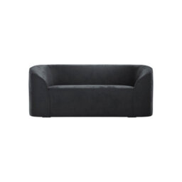 Wyld Haus Carlow 2-Seater Curved Black Velvet Sofa - thumbnail 4