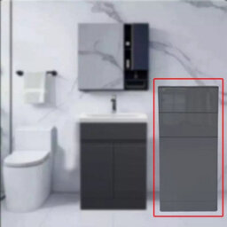 D Pro T Bathrooms Tall Handleless Bathroom Cabinet High Gloss Dark Grey, 1 Door 2 Drawer, 1200mm Freestanding Storage Unit