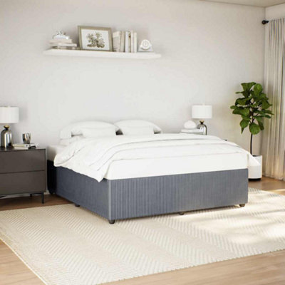Berkfield Bed Frame Without Mattress Dark Grey Super King Velvet - image 1