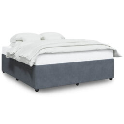 Berkfield Bed Frame Without Mattress Dark Grey Super King Velvet - thumbnail 2