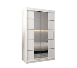 Arte Verona 04 Contemporary 2 Mirrored Sliding Door Wardrobe 5 Shelves 2 Rails White Matt (H)2000mm (W)1200mm (D)620mm - thumbnail 1