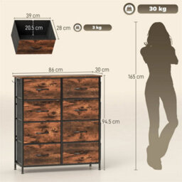 Fabric Chest Of Drawers, 8 Drawer Dresser For Bedroom - thumbnail 2