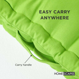 Homescapes Cotton Lime Green Floor Cushion, 40 X 40 Cm - thumbnail 5