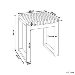 Wyld And Coco Garden Bistro Coffee Table, Light Acacia Wood 40 X 40 Cm - Compact Square Side Table - thumbnail 4
