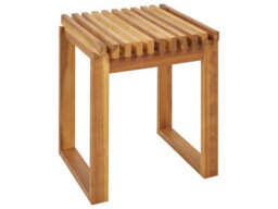 Wyld And Coco Garden Bistro Coffee Table, Light Acacia Wood 40 X 40 Cm - Compact Square Side Table - thumbnail 2
