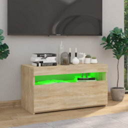 Berkfield Tv Cabinet With Led Lights Sonoma Oak 75X35X40 Cm - thumbnail 5