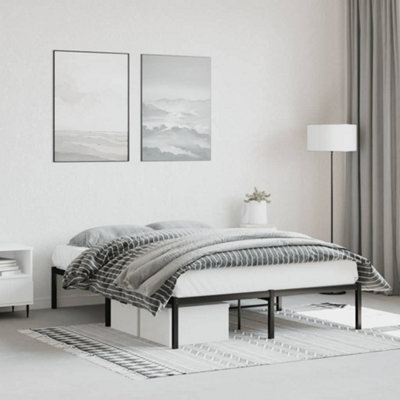Berkfield Metal Bed Frame Without Mattress Black 140X190Cm - image 1