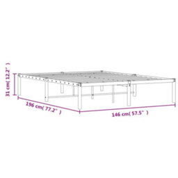 Berkfield Metal Bed Frame Without Mattress Black 140X190Cm - thumbnail 9
