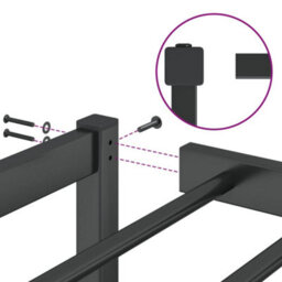 Berkfield Metal Bed Frame Without Mattress Black 140X190Cm - thumbnail 8