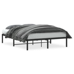 Berkfield Metal Bed Frame Without Mattress Black 140X190Cm - thumbnail 2