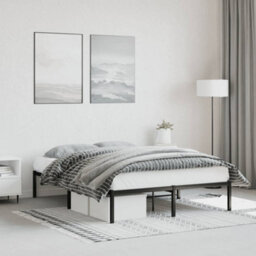 Berkfield Metal Bed Frame Without Mattress Black 140X190Cm