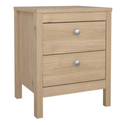 Furniture To Go Madrid Package - Bedside Table 2 Drawers + Chest 5 Drawer + 3 Door Wardrobe In Jackson Hickory Oak - thumbnail 3
