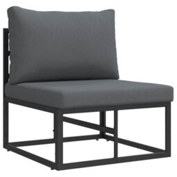 Berkfield Garden Sofa Set With Cushion 6 Pcs Black Aluminium - thumbnail 6