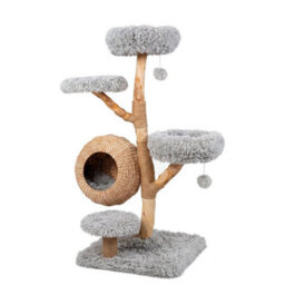 5 Tier Cat Tree 134Cm Wooden Cat Tower With Woven Cat Condo Scratching Posts - thumbnail 1