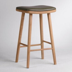 Where Saints Go Ltd Lhasa Counter Stool, Green Leather Seat, Natural Teak Frame, 66Cm By Where Saints Go - thumbnail 6