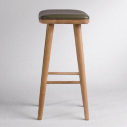 Where Saints Go Ltd Lhasa Counter Stool, Green Leather Seat, Natural Teak Frame, 66Cm By Where Saints Go - thumbnail 7