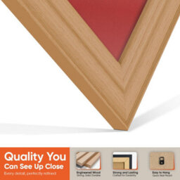 "AK Frames 25X17"" Country Pine Classic Vinyl Record Frame With Crimson Mount For 12 Inch Lp Cover & Disc - Overlapped Design" - thumbnail 3