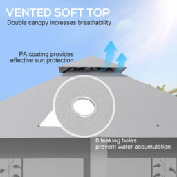 Outsunny 3 X 3(M) Garden Gazebo Marquee Tent Canopy Shelter Pavilion Grey - thumbnail 4