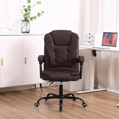 Brown Executive Office Chair Swivel Recliner Computer Desk Gaming Chair - image 1