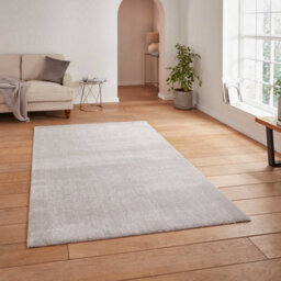 Silver Plain Shaggy Modern Rug Easy To Clean Dining Room-160Cm X 230Cm - thumbnail 1