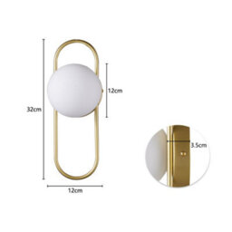 Thehotsale Spherical Glass Shade Wall Light Single-Light In Gold, Bulb Not Included 12Cm Dia - thumbnail 9